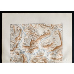 Gravure de 1880 - Carte des forts de la Haute-Moselle - 2