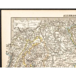 Gravure de 1873 - Carte de l'Allemagne du sud - 2