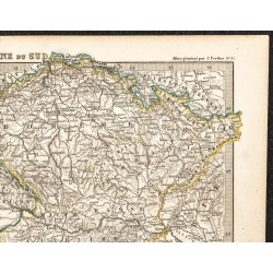 Gravure de 1873 - Carte de l'Allemagne du sud - 3
