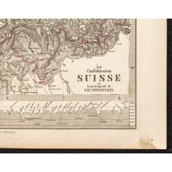 Gravure de 1873 - Carte de la Suisse - 5