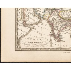Gravure de 1873 - Carte politique de l'Asie - 4