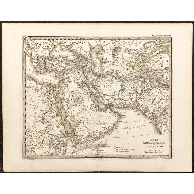 Gravure de 1873 - Carte du Moyen Orient et Égypte - 1