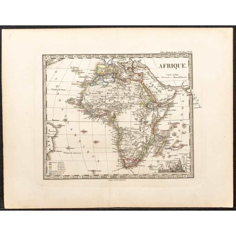 Gravure de 1873 - Carte de l'Afrique - 1