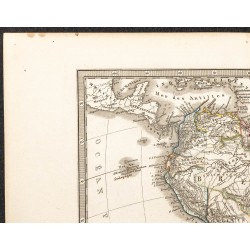 Gravure de 1873 - Carte de l'Amérique du sud - 2