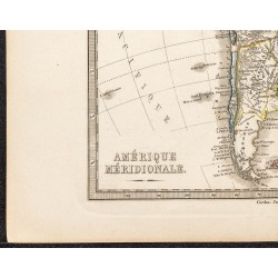 Gravure de 1873 - Carte de l'Amérique du sud - 4