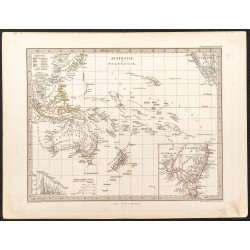 Gravure de 1873 - Australie et Polynésie - 1