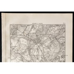 Gravure de 1880 - Carte d'Auxonne et de Salins-les-bains - 2