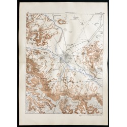 Gravure de 1880 - Carte des forts de Reims - 1