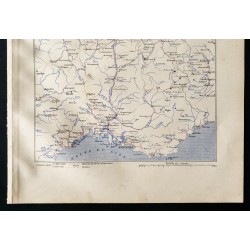 Gravure de 1880 - Carte des chemins de fer et canaux du SE - 3