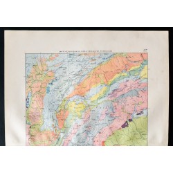 Gravure de 1880 - Géologie du Jura et des Alpes - 2