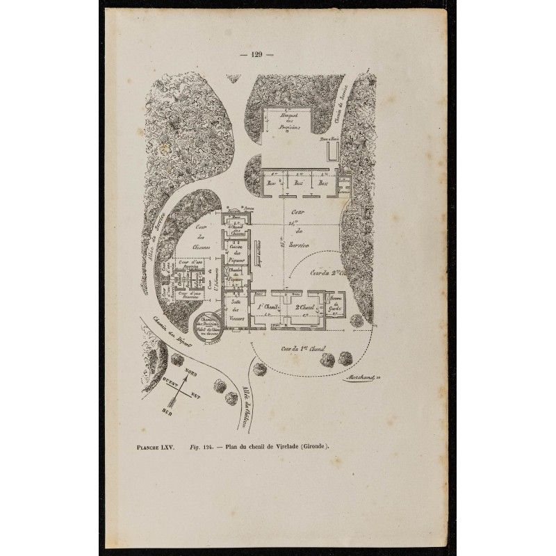 Gravure de 1867 - Chenil du château de Virelade - 1