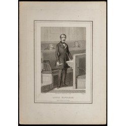 Gravure de 1850ca - Portrait de Napoléon III - 1