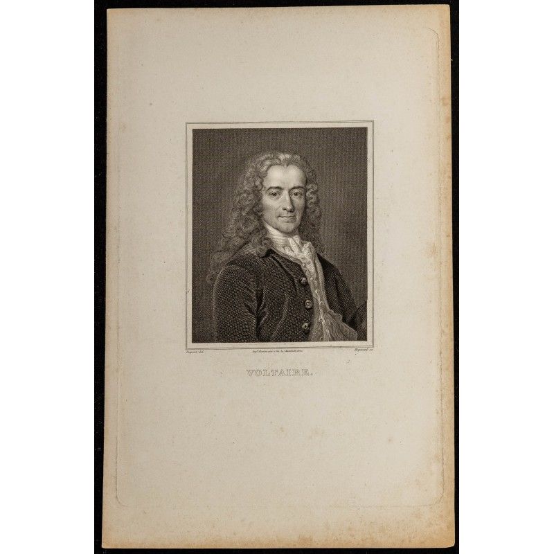 Gravure de 1850ca - Portrait de Voltaire - 1