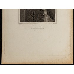 Gravure de 1850ca - Portrait de Voltaire - 3