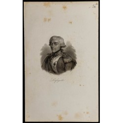 Gravure de 1850ca - Portrait de Lafayette - 1