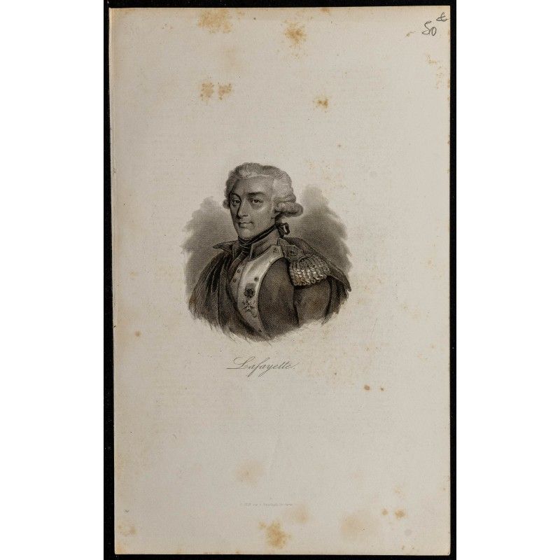 Gravure de 1850ca - Portrait de Lafayette - 1
