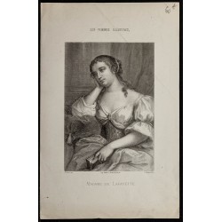 Gravure de 1850ca - Madame de La Fayette - 1