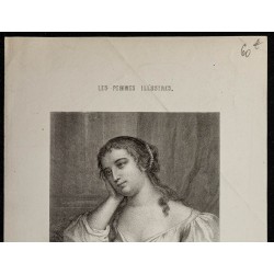 Gravure de 1850ca - Madame de La Fayette - 2