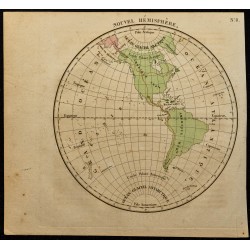 Gravure de 1826 - Hémisphère de l'Amérique - 1
