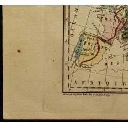Gravure de 1826 - Carte de l'Europe - 4