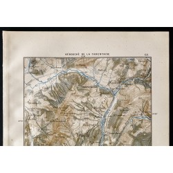 Gravure de 1880 - Carte du débouché de la Tarentaise - 2