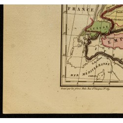 Gravure de 1826 - Carte de l'Europe centrale - 4