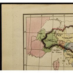 Gravure de 1826 - Carte de l'Italie - 2