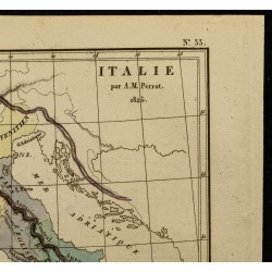 Gravure de 1826 - Carte de l'Italie - 3