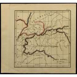 Gravure de 1826 - Carte des Alpes - 1