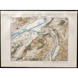 Gravure de 1880 - Carte du débouché de la Maurienne - 1