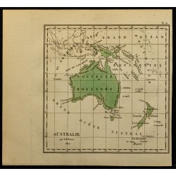 Gravure de 1827 - Carte de l'Australie - 1