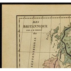 Gravure de 1826 - Carte des Îles britanniques - 2