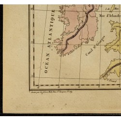 Gravure de 1826 - Carte des Îles britanniques - 4
