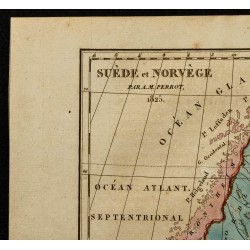 Gravure de 1826 - Carte de Suède et Norvège - 2