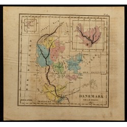 Gravure de 1826 - Carte du Danemark - 1