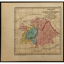 Gravure de 1826 - Bavière Wurtemberg Bade ... - 1