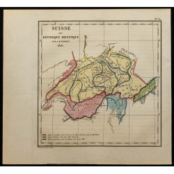 Gravure de 1826 - Carte de la Suisse - 1
