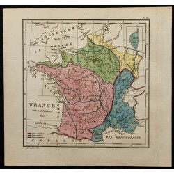 Gravure de 1826 - Carte de France - 1