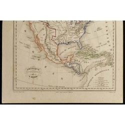 Gravure de 1855ca - Carte de l'Amérique du nord - 3