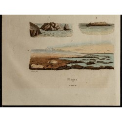 Gravure de 1839 - Plages et rivages - 3