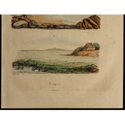 Gravure de 1839 - Plages et rivages maritimes - 3
