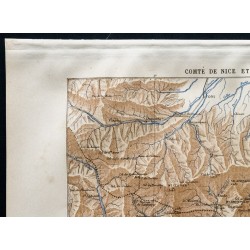 Gravure de 1880 - Carte du Comté de Nice & Alpes Maritimes - 2