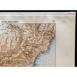 Gravure de 1880 - Carte du Comté de Nice & Alpes Maritimes - 3