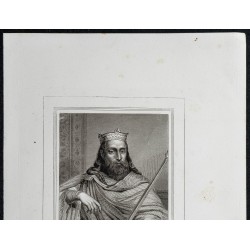 Gravure de 1855 - Portrait de Clotaire Ier - 2