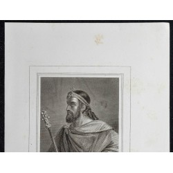 Gravure de 1855 - Portrait de Caribert Ier - 2