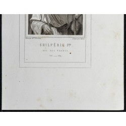 Gravure de 1855 - Portrait de Chilpéric Ier - 3