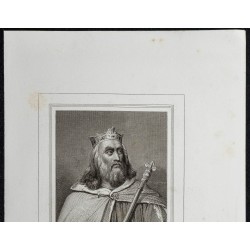 Gravure de 1855 - Portrait de Clotaire II - 2