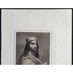 Gravure de 1855 - Portrait de Dagobert Ier - 2