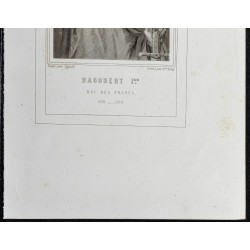 Gravure de 1855 - Portrait de Dagobert Ier - 3