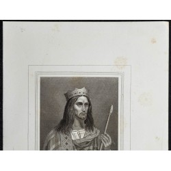 Gravure de 1855 - Portrait de Clovis II - 2